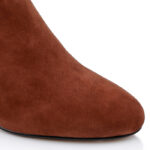 Downtown Brown Kid Suede Ankle Boot - Close-up View