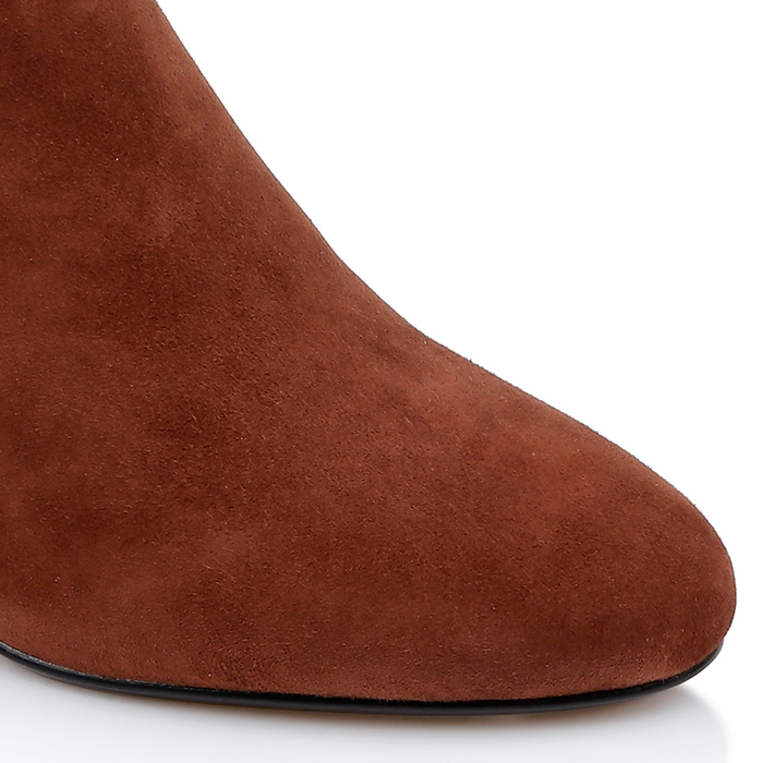 Downtown Brown Kid Suede Ankle Boot - Close-up View