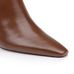 Downtown Brown Leather Knee Boot - Close-up View
