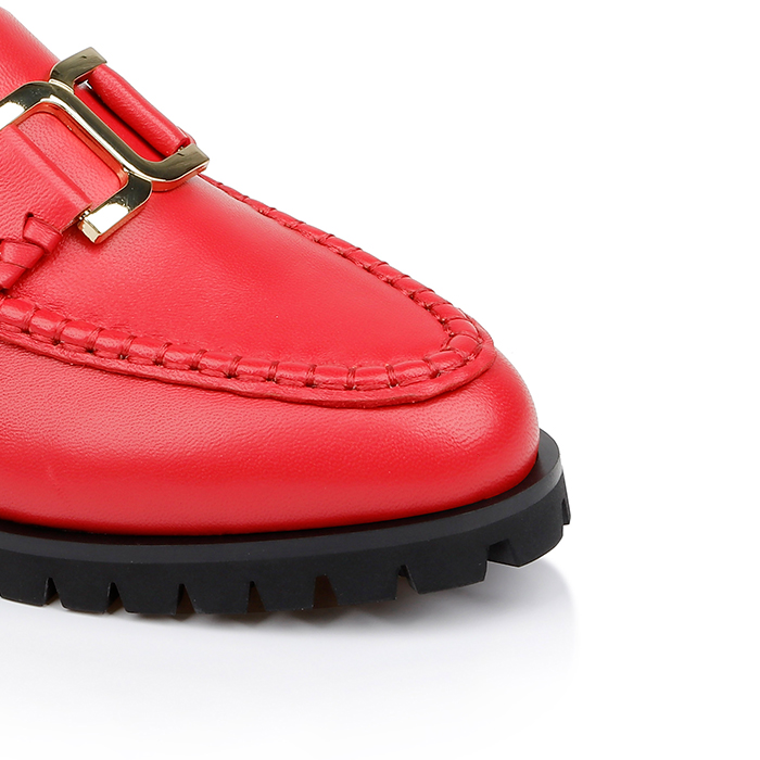 Fired Brick Leather Loafer - Close-up View