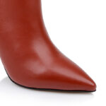 Fired Brick Kid Leather Ankle Boot - Close-up View