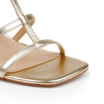 Light Gold Metallic Kid Leather Sandal - Close-up View