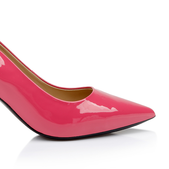 Pink Patent Leather Pump - Close-up View