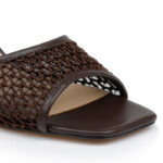 Rich Brown Net Sandal - Close-up View