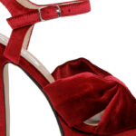 Rumbia Red Velvet Platform Sandal - Angle View