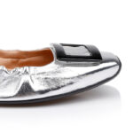 Shiny Silver Dancing Sandal - Close-up View