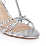 Silver Specco Lizard Synthetic Sandal - Close-up View