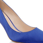 Sodalite Blue Lux Satin Stiletto Evening Pump - Close-up View