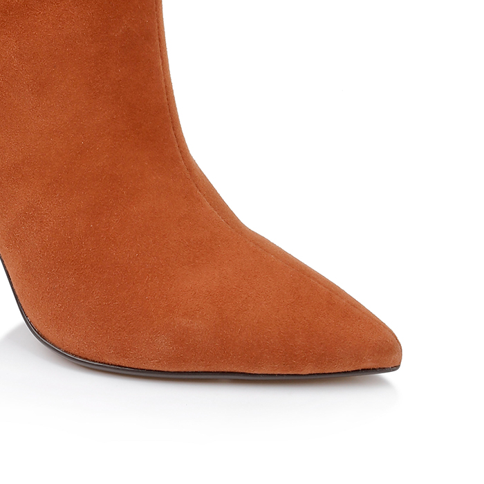 Umber Kid Suede High Ankle Boot - Close-up View