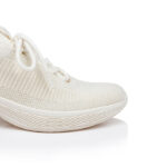 White Flyknit Lace-up Sneaker - Close-up View