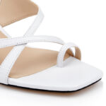 White Lizard Kid Lea Slingback Sandal - Close-up View