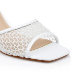 White Net Sandal - Close-up View