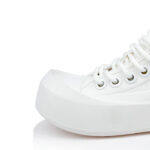 White Sliding Toe Canvas Sneaker - Close-up View