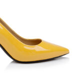 Yellow Patent Leather Pump - Close-up View