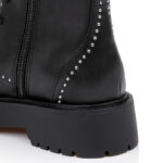 Black Synthetic Leather Boots - Detail View