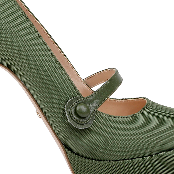 Ivy Fabric & Kid Leather Stiletto Pointed Toe Pump - Main View