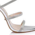 Silver PU & Gel Hotfix Stelitto Sandal - Main View
