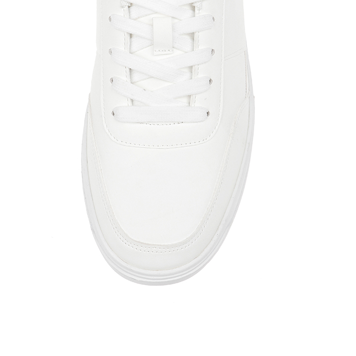 Giorgio White Lace Up with Navy Tongue Label - Side View