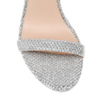 Silver Glitter High Heel Sandal - Side View