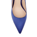 Sodalite Blue Lux Satin Stiletto Evening Pump - Side View