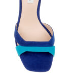 Sodalite Blue & Caribbean Sea Kid Suede Block Heel Sandal - Side View