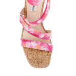 Tie Dye Elastic & Cork Stiletto Sandal - Side View