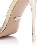 Transparent TPU & Gold PU Electronic Stiletto Heel Sandal - Main View