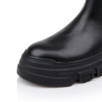 Black Cow Leather Ankle Boot - Close-up View