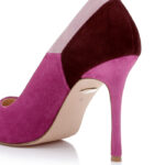Deep Orchid Mixed Kid Suede Stiletto Pump - Close-up View