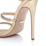 Gold PU & Gel Hotfix Stelitto Sandal - Side View