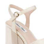 Grimmy Cream Fabric Block Heel Sandal - Angle View