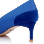 Night Fabric & Kid Suede Middle Heel Pump - Close-up View