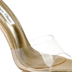 Transparent TPU & Gold PU Electronic Stiletto Heel Sandal - Side View
